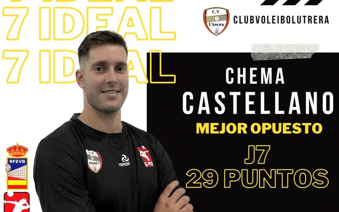 Chema Castellano, del Club Voleibol de Utrera, designado como mejor Opuesto en el 7 Ideal de la Jornada