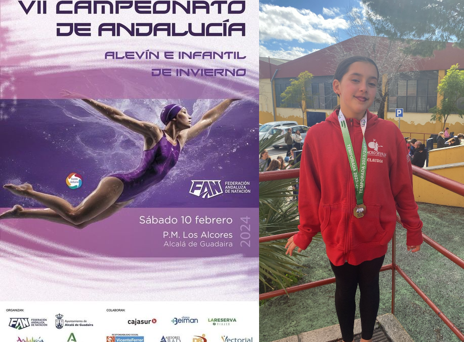 La utrerana Claudia Bascón del club Sincro Sevilla obtiene el 2º puesto en el VII Campeonato de Andalucía de Natación artística