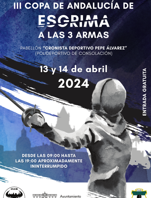 Utrera acogerá la III Copa de Andalucía de Esgrima el 13 y 14 de abril