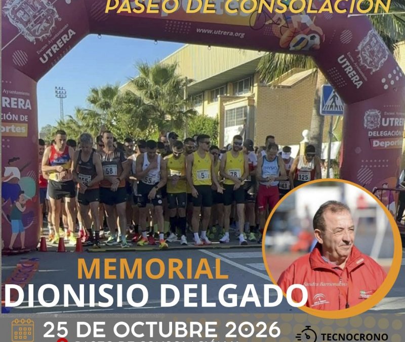 El atletismo utrerano rendirá homenaje a la figura de Dionisio Delgado en la III Carrera Popular Paseo de Consolación 