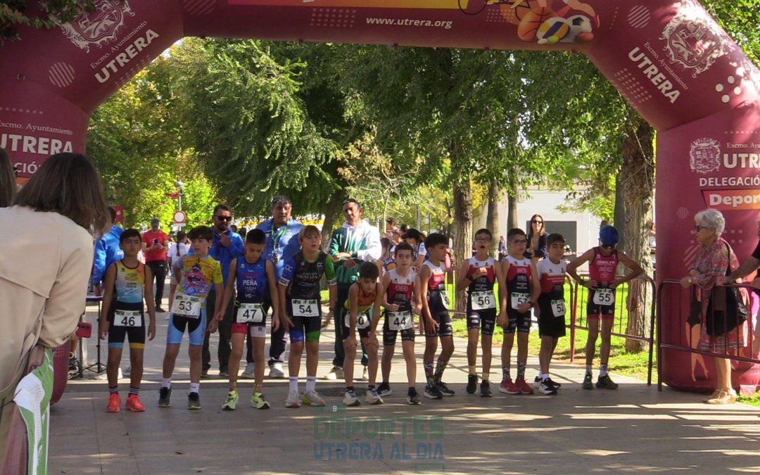 Casi 150 participantes en el III Duatlón de Menores «Ciudad de Utrera» celebrado este fin de semana (vídeo y galería)